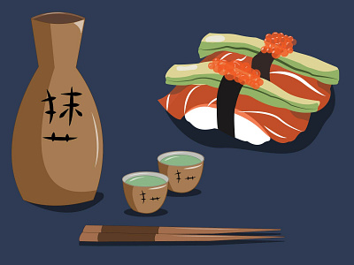 sushi_time adobe illustrator illustration sushi vector work