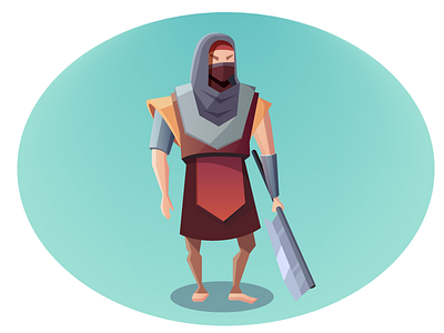 Warrior Character artwork axe character illustration vector