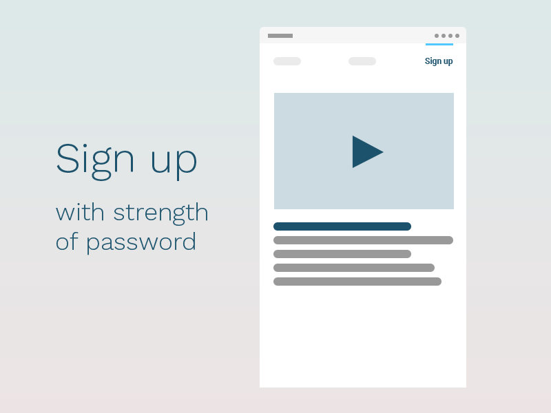 Signup with strength of password