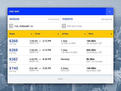 ✈ Flights Tickets Search interface search tickets. flights ui