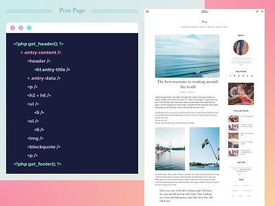 Blog Post Page blog customize interface layout minimalism modular grid page post web wip wordpress