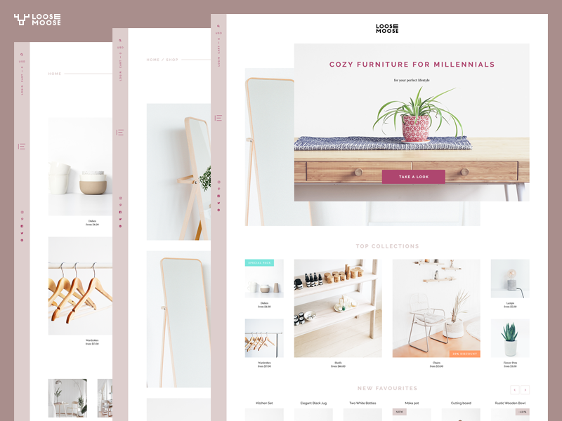 PSD Template Story desktop clean blog e-commerce product theme psd asymmetrical minimalist shopify wordpress design website web interface ui