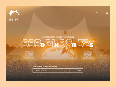 Daily UI Day 014: Countdown Timer branding concert countdowntimer dailyui design graphic design music roskilde timer typography ui ux vector