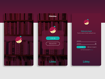 Libby App Login Redesign app app design design illustration login page ui