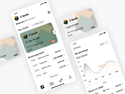 Mobile application for online banking app bank colour design icon online ui ux