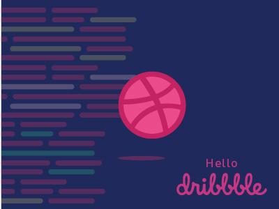 Hello Dribbble code colors debuts designer dribbble hello icon logo newbie