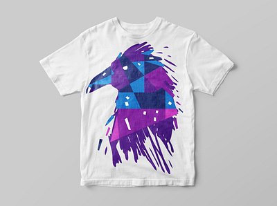 Raven. bird color geometric illustration modern popart print raven t shirt print vector