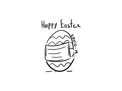 Happy Easter. Covid - 19 cartoon covid19 design doodle easter easter egg funny happy happy easter illustration vector