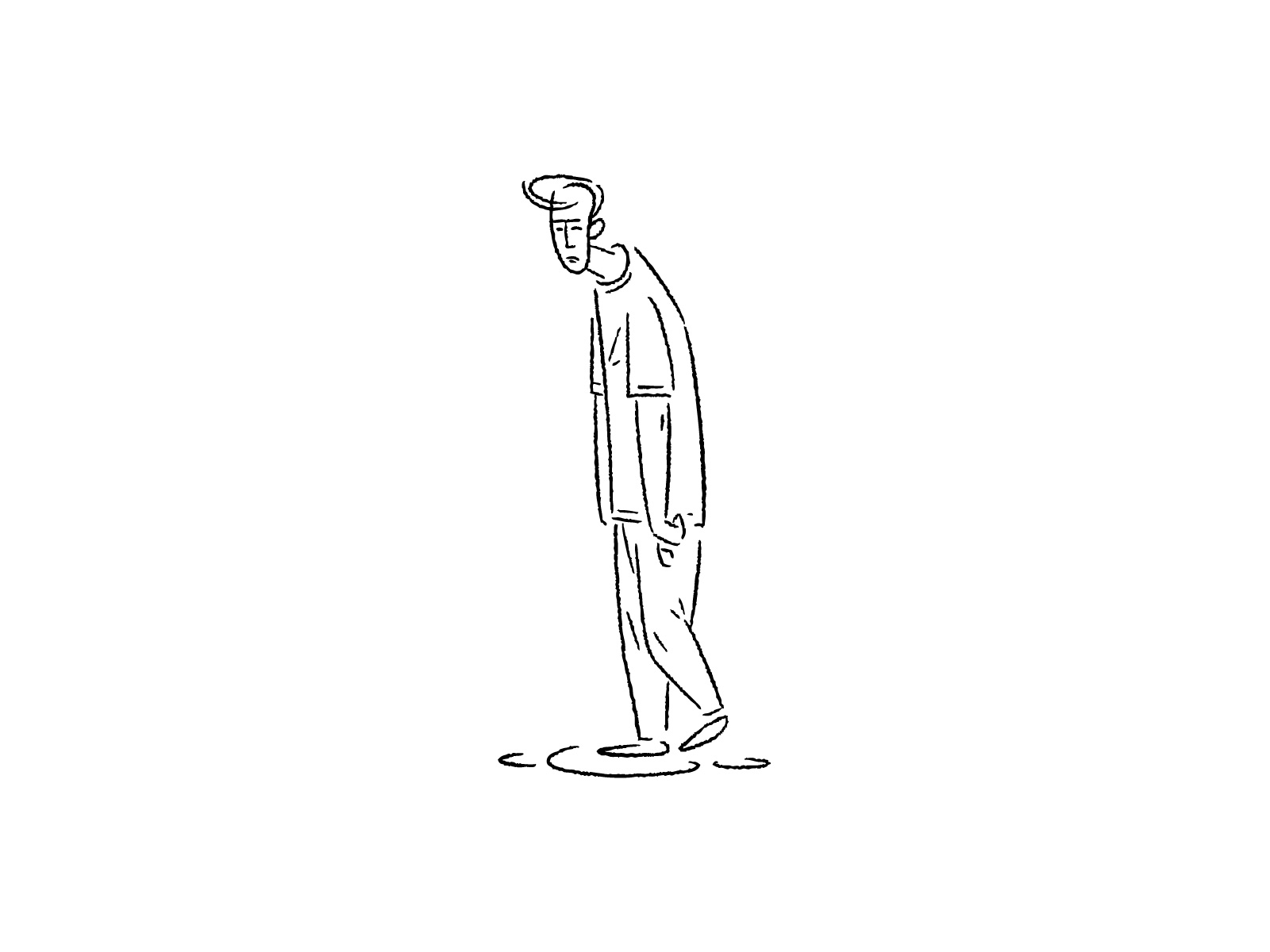 Sad man. Hand drawn vector. by Yurii Shoffa on Dribbble