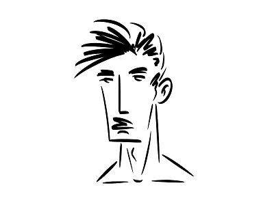 Young man face portrait character face face illustration handdrawn illustration ink portrait sketch young young man