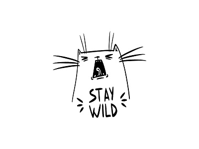 Stay Wild animal cartoon character doodle funny illustration stay wild vector