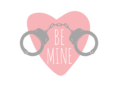 Be mine. Vector illustration. be mine handcuffs heart heart vector illustration logo love pink pink heart romantic valentines day vector