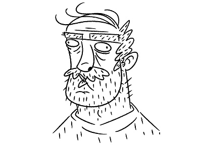 Funny cartoon mustachioed man portrait. by Yurii Shoffa on Dribbble