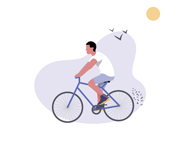 Person on a bike illustration adobeillustrator bike cycle design flat illustration illustration ui