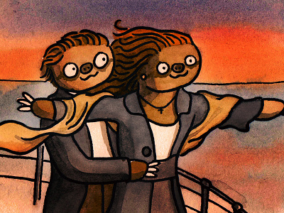 My sloth will go on painting sloth titanic watercolour