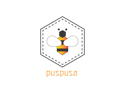 Logo PUSPUSA bee bee logo branding design honey honey bee honey logo honeybee illustrator logo logo design logo designer logo honey logodesign logos minimal minimalist minimalist logo minimalistic vector