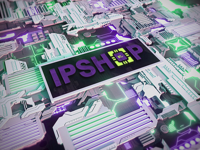 IP Shop Logo Design branding design green illustrator logo logo design logo designer logomaker minimal neon purple vector