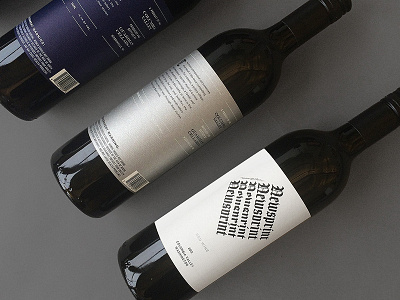 Newsprint bottle packaging wine label