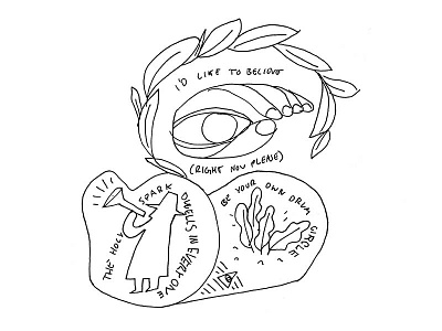 Right now please line drawings zine