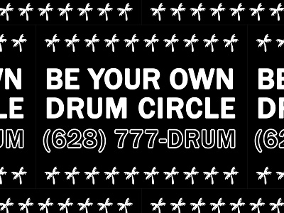 Dail (628) 777-DRUM be your own drum circle palm tree slap tag stickers