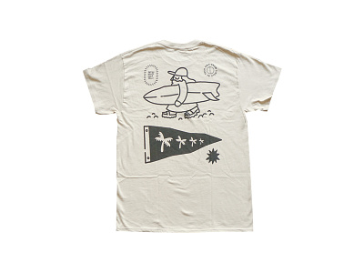 May all beings surf peace clothing namaste palm pennant screen print so pitted surf t shirt
