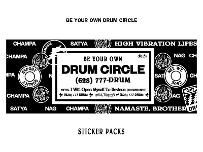 Sticker packs be your own drum circle bodega culture hydration namaste screenprint slap tag sticker