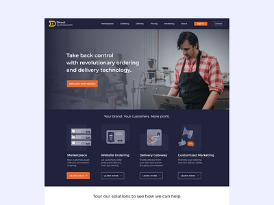 DBR - Landing Page app branding clean delivery design dribble food icons illustraion landingpage layout minimal pos ui uidesign ux visualdesign website