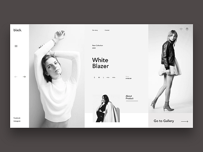 Black - Fashion Brand Landing page app black branding clean design dribble fashion figma landingpage minimal monochrome shop simple ui uidesign ux website website design wow xd