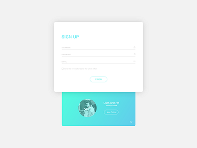 Daily UI #4 business clean cool gradient graphicdesigner media minimal profile shot signup symbol ui uidesign uidesigner uiexperiment uilogin uipage uisignup ux uxdesigner