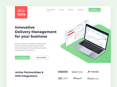 Yalla Delivery Website Experiment app brand branding clean colors design design system experience interface landing page style typography ui ui kit user ux web website