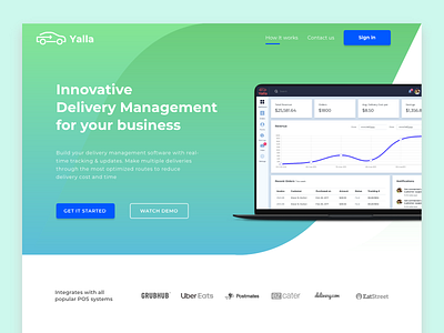 Yalla SaaS Landing Page behance branding clean delivery design designinspiration dribbble graphicdesign minimal saas saas landing page sketch ui uidesign userinterface ux uxdesign webdesign website xd