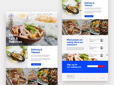 Brodys Kitchen Landing page app blue branding clean delivery dribble food landingpage ljcreativemedia ljcreativestudio minimal responsive restaurant seafood simplesite ui uidesign ux website website landinpage