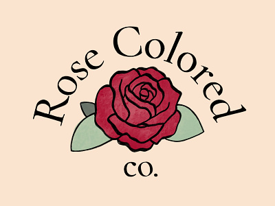 Rose Colored Co. Logo badge branding design illustration illustrator logo design procreate typography