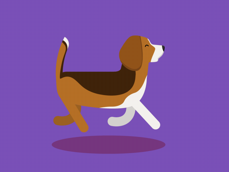 Happy Beagle Run Cycle 2danimation animal animation beagle dog run cycle