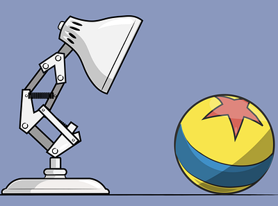 Pixar Luxo Lamp Ball branding design icon illustration logo minimal
