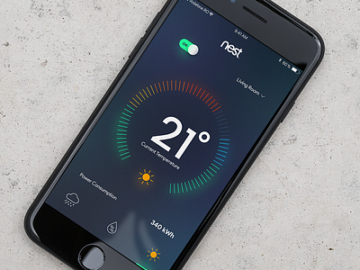 Home Monitoring Dashboard - Daily UI #021 dailyui home iphone monitoring thermostat