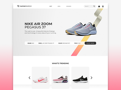 Sport Shoes E-Commerce Website - Landing Page clean design e commerce foot landing page shoes simple sport ui wear website