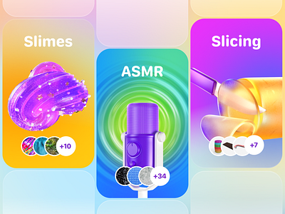 Jelly app - 3D icons 3d 3d icons app blur cards ui design gradient slicing slime slimer slimes ui ux