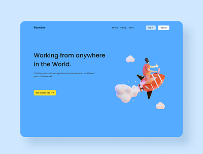 Remotee - Landing Page Exploration dailyui design figma hero landing page ui ui design