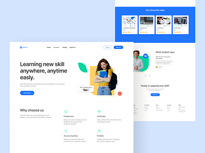 Online Learning Platform - Landing Page branding course daily challange dailyui figma landing page learning online learning ui ui design ux design