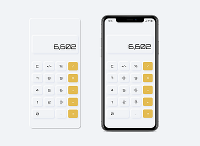 Neumorphism - Calculator Daily UI 004 dailyui mobile app design mobile ui typography ui ui design