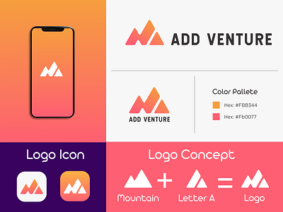 Add Venture graphic logo marketing modern mountain warm