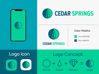 Cedar Springs cedar circle green logomark modern springs