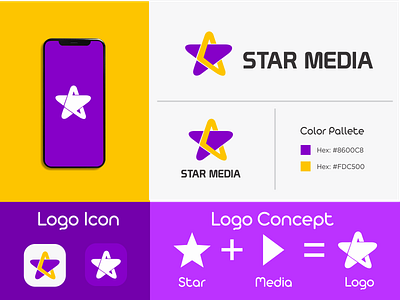 Star Media abstract logo media modern star technology