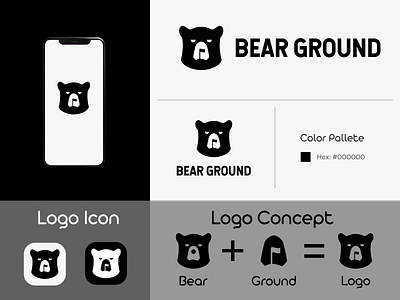 Bear Ground bear black brand coffee logo logo animal modern