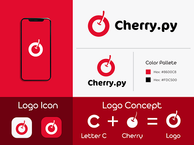 Cherry cherry logo modern red search engine optimizing seo simple technology