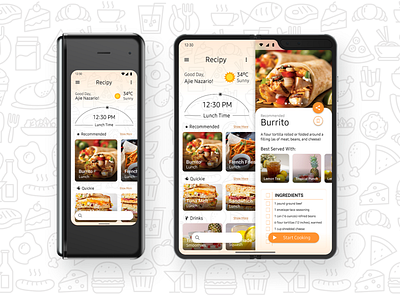 Responsive App Concept: Daily Recipe App design food food app graphic design recipe ui user experience user interface ux