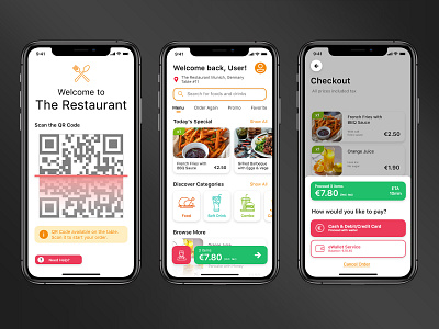 The Restaurant: Dine-In Restaurant Ordering App food app online food order app restaurant app ui user interface