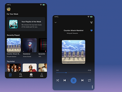 Music Player Mobile App mobile music ui