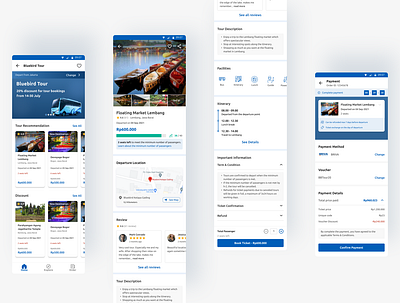 Bluebird Tour app app design bluebird booking bus description details mobile taxi ticket travel ui